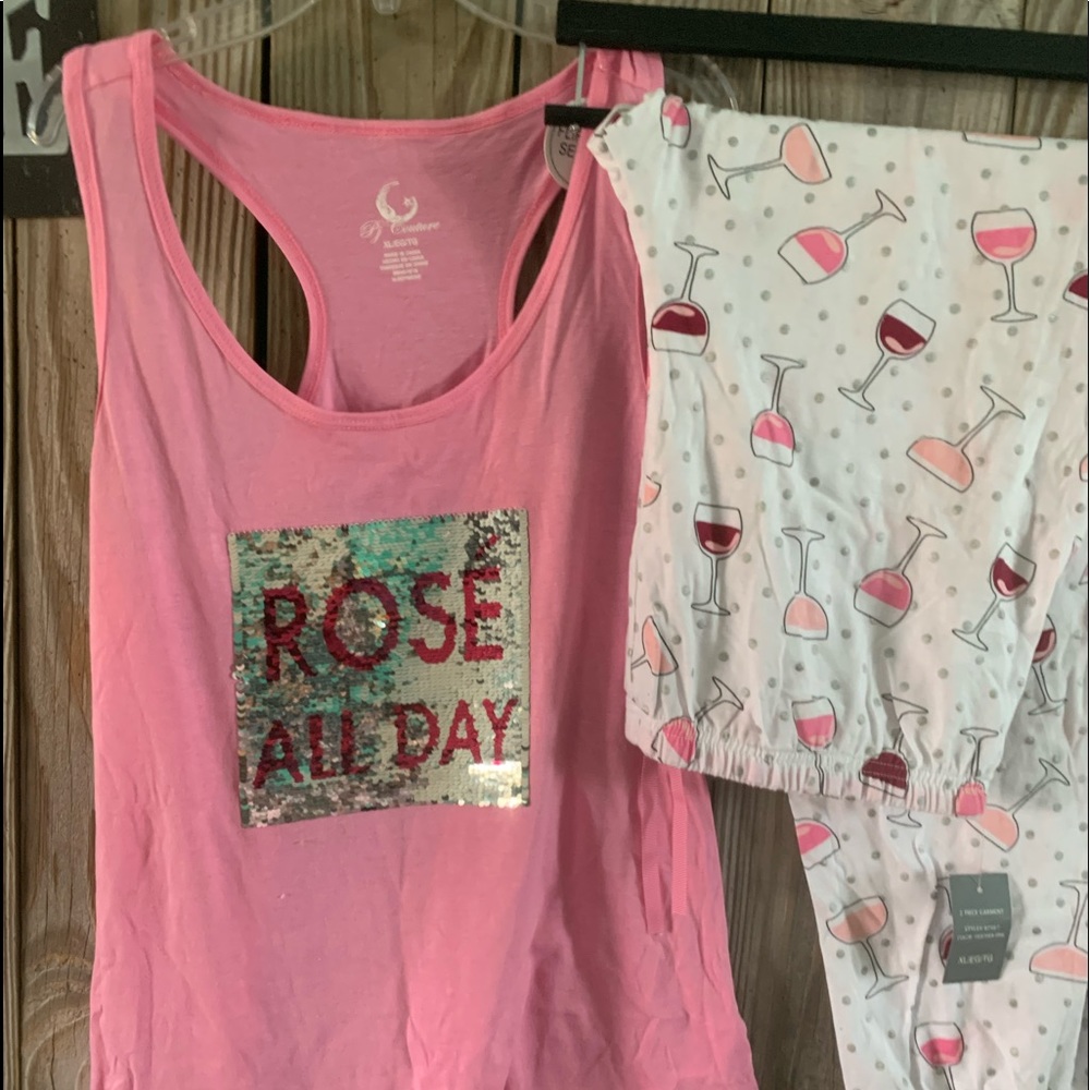 NEW PJS Rose’ all day flippable sequins top XL